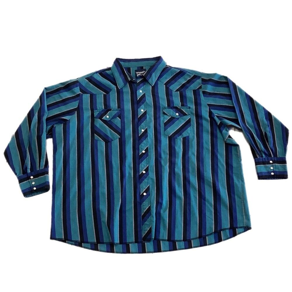 Vintage Wrangler Striped Button Up T-Shirt
